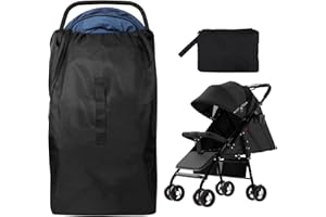 Lishang Bolsa de viaje para cochecito de avión, bolsa de viaje impermeable para cochecito, bolsa de almacenamiento para cochecito de bebé, niños, cochecitos de bebé, grande, portátil, Black, Bolsa de