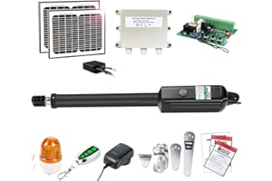 TOPENS A5S Electric Swing Gate Opener Medium Duty Solar Single Gate Operator Automatic for Single Gate Up to 5 Meters or 250 kg, for Driveway Fence Garden Home Ranch, with Solar Panel Kit and Blinker