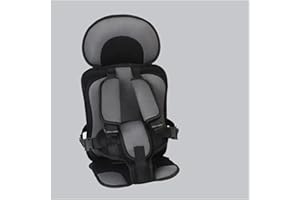 XVGUOYAN Autositzbezüge Kindersitzmatte Für 6 Monate Bis 12 Jahre Alt Atmungsaktive Stuhlmatten Babyautositzkissen Verstellbares Kinderwagen-Sitzpolster Auto Sitzbezüge(Small Black)