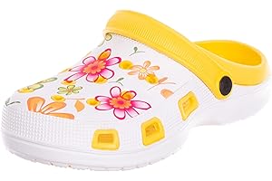 Brandsseller Sabots Femmes Chaussure de Jardin Pantoufle Plage Sandales Clogs Motif de Fleurs