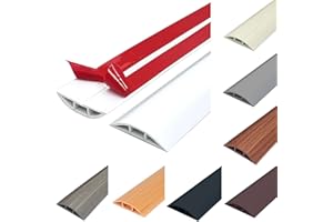 IGTOPS Protector de Cable de Suelo Flexible, Cortable, PVC, Autoadhesivo - Cubierta para Proteger Cables y Evitar Tropiezos - 1 m, Color Blanco