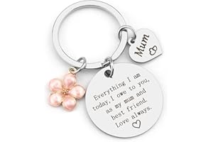 HOOSMOON Mum Keyring - Mothers Day Gift for Mum & Daughter - Never Truly Part