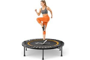MERACH Mini Trampoline Fitness Adults - 40''/48'' Foldable Trampolines Max Load 330lb, Indoor Trampoline for Exercise Training Quiet
