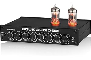 Douk Audio T8 PRO HiFi Vacuum Tube 7-Band EQ Preamp Equalizer, Balanced XLR Valve Pre-Amplifier for Home System