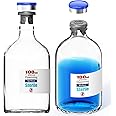Ks-Tek Sterile Empty Vial with Separately Butyl Rubber Stopper and Flip Top Closure,Removable,After Filling,Need to Seal by CrimperType 1 Borosilicate Glass Tubing (100ml 4pcs)