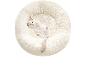 Wuudi Okrągły kosz dla zwierząt domowych, dla psów i kotów, zmywalny, antypoślizgowy, 50 cm, biały