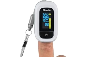 med100 Pulsoximeter oximeter pulse oximeter finger sauerstoff (Grau/Weiß, Ermittlung der Herzfrequenz und arteriellen Sauerst