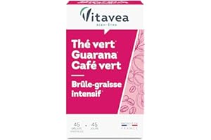 Vitavea - Complément Alimentaire Minceur - Brûleur de Graisse Intensif Puissant, Perte de Poids - Thé Vert, Guarana, Café vert – 45 gélules - Cure de 45 jours - Fabriqué en France
