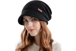 INOGIH Cappello Invernale a Maglia Slouchy Zucchetto in Pile da Donna con Visiera per Il Freddo