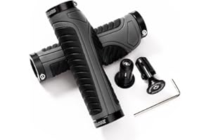 ZYXFORMIS Poignées pour vélo, Poignées ergonomiques antidérapantes pour Caoutchouc antidérapant TPR avec Verrouillage des 2 côtés, pour VTT/BMX/Montagne/Descente/Pliable/Urbain vélo