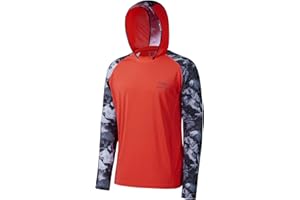 Bassdash Camiseta de Pesca de Rendimiento UPF 50 para Hombre con Capucha de refrigeración de Camuflaje de Manga Larga