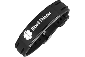 Aospkle Medical Alert Bracelet for Women Men, Medical Alert Silicone Adjustable Wristband for Diabetic Blood Thinner Epilepsy