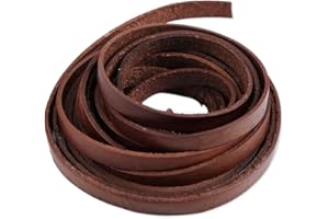 Ceihwa Lederband Flach 10mm x 5m Lederband Breit Braun Lederriemen Dünnes Lederbänder zum Basteln Lederstreifen Lederband Geflochten Leder Gurtband Leder Band zum Basteln, Mittelalter, Schmuck