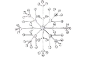 EVER FAITH® Austrian Crystal Charming Lady Winter Snowflake Brooch Pin Clear Silver-Tone
