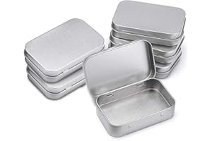 WACH AUF YMDZ 6 Pièces Boîtes à Charnières Vides Rectangulaires En Métal Mini boîte en Fer Blanc Portable avec Couvercle pour Clés De Rangement, Candy,Pièce de Monnaie etc Stockage de Petits Objets