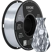 ERYONE Silk PLA Filament 1.75mm, 3D Printer Filament PLA, -0.03mm, 1kg(2.2lbs)/Spool, Silk Silver