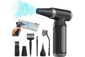 ZARM DUST Spolverino elettrico ad aria compressa - 200000 RPM Super Power Cordless Air Blower Duster, USB ricaricabile durevole 3-Gear regolabile Dust Blower Cleaner per PC, tastiera, esterno, casa e auto