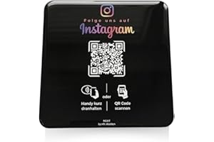 NEXIT Karte/Schild für Instagram mit QR-Code und NFC (12x12cm selbstklebend) - schwarz