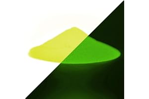 lumentics Pigment de couleur phosphorescent jaune 40 g – Poudre de couleur phosphorescente, poudre luminescente, poudre lumineuse, lumière noire, UV (40 g, jaune-vert)
