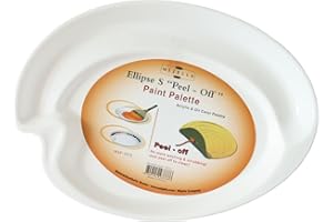 Honsell 52225 - Mijello Kunststoffpalette Peel-Off in Ellipsenform S, ca. 31 x 36,5 cm, Mischpalette mit Spezialbeschichtung, getrocknete Acryl- und Öl-Farbe kann einfach abgezogen werden