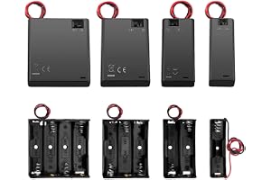 4 st AA-batteripåhållare set, 1/2/3/4 x 1,5V AA plastbatteripåhållare med strömbrytare och skyddslock