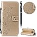 Produktbild WIWJ Schutzhülle für Galaxy S8 Plus Handyhülle Leather Case für Galaxy S8 Plus Hülle [Impressum Pflaumenblüte Lanyard Leder Handy Shell]Hülle für Samsung Galaxy S8 Plus-Golden