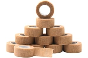 GSPCARE Selbsthaftende Bandage 2,5 cm x 4,5 m, 12 Rollen Elastisch Kohäsiver Verband Tierverband Selbstklebend, Haftbandage für Schwellungen der Knöchelverstauchungen am Handgelenk