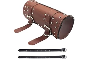 SaferCCTV Universal Motorrad-Lenker-Werkzeug, Motorrad-Werkzeugtasche, Gepäck-Satteltaschen, Lenkertasche, kompatibel mit Yamaha, Kawasaki, Suzuki, Ducati, PU-Leder, Braun