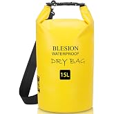 BLESION Waterproof Bag, Waterproof Bag 5L 10L 15L 20L 30L for Kayak Rafting Fishing Beach Camping Swimming Hiking