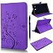 Produktbild Samsung Galaxy Tab E 9.6 T560N Hülle, Yokata PU Retro Schutzhülle Magenet Holder Stand Flip Schutz Tasche Lederhülle Etui mit Prägung Narzissen Blumen und Schmetterling Butterfly Motiv Case Wallet mit Aufsteller-Funktion Bookstyle Ledertasche Karten Slot Komplett Schutz Schutzhülle - Lila