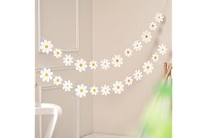 Landrain 2 sztuki w stylu retro stokrotki, baner dekoracyjny w stylu boho, dekoracja na imprezę, girlanda wiosenna kwiaty