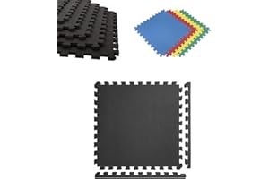 JARDIN202 - Esterilla Puzzle para Suelos de Gimnasio y Fitness | Protección de Goma 60x60 cm | Colchoneta Antideslizante