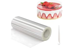 CUTIOLLY Folia Do KrawęDzi Tortu,Folia Na KrawęDzie Tortu 20 cmx5m,Przezroczysta,Z WałKiem Octanowym,Do Wielokrotnego UżYtku,Do Ciast, Czekolady,Musu,Ciast I DeseróW