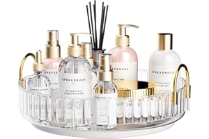 MOACC Make Up Kosmetik Organizer, 360° Drehbar Aufbewahrung, Schmink Organizers für Dresser Schminktisch Skincare Aufbewahrungssystem, 1 Schicht, Klar