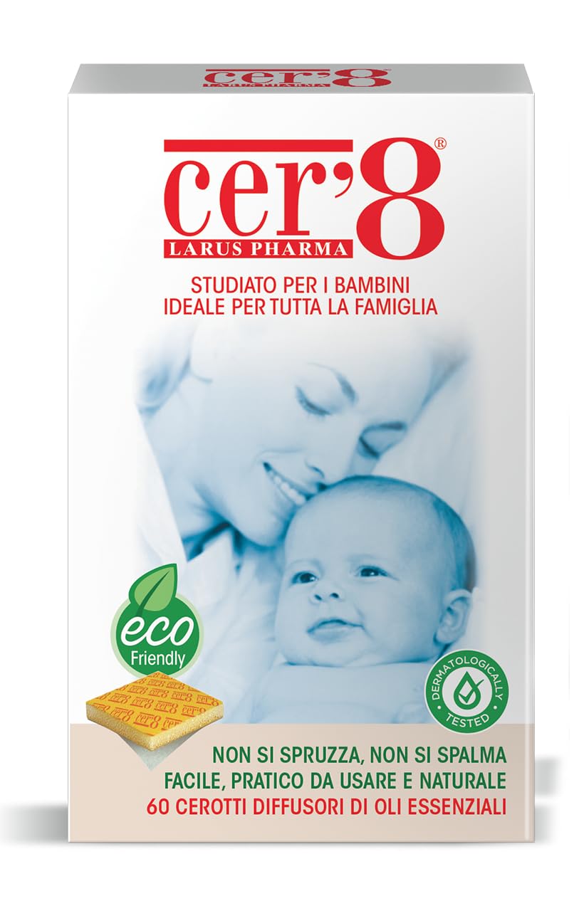 LARUS Pharma Cer'8 Cerotti Diffusori di Oli Essenziali, Confezione Speciale da 60 Pezzi