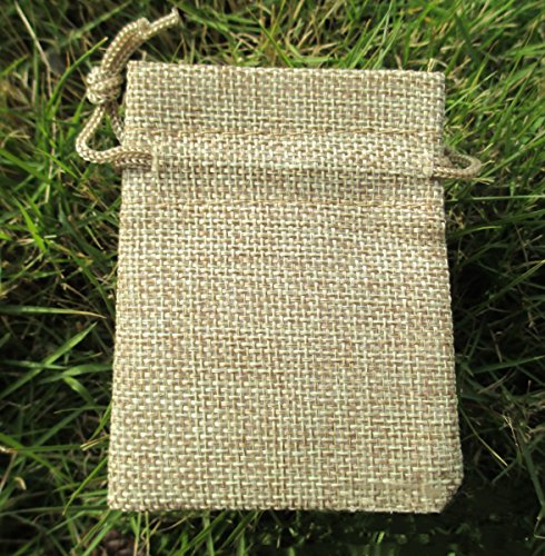 Jute Sack Beutel Leinen Jute Beutel Schmuck Säckchen mit Zugband Sackleinen Tasche Geschenksäckchen, DIKETE® 20 stück für Hochzeitsfeier und DIY Handwerk,9.5×12.5cm Natural - 6