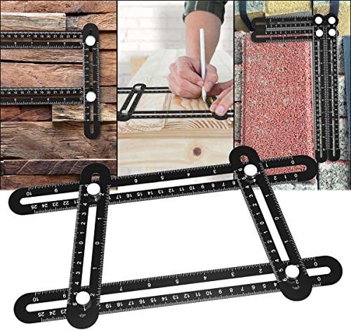 VICKMALLAluminum Alloy Multi-Angle Template Tool Measuring Ruler Full Metal Angleizer Easy Measuring Ideal Tool for Handy Men Builders Craftsmen