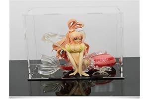 MEEC Vitrine acrylique transparente, boîte de comptoir de montage avec base noire, vitrine de protection anti-poussière pour figurines d'action, jouets à collectionner (40x20x25CM)