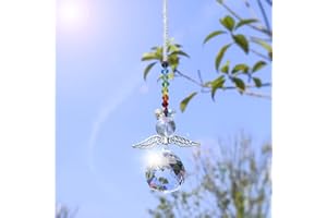 H&D HYALINE&DORA Attrape-soleil ange gardien en cristal avec prisme boule en verre de 30 mm