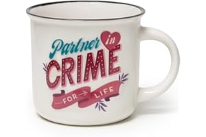 Legami CUP0052, Cup Puccino, Tazza in Porcellana New Bone China, Tema Partner in Crime, Take a Break Collection, Capacità 350 ml, Lavabile in Lavastoviglie, Utilizzabile in Microonde