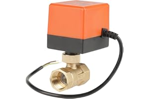 HILITAND AC 220V(G3/4" DN20) 2 voies Vanne à boisseau sphérique motorisée en laiton, Robinet à tournant sphérique motorisé pour Pièces de rechange de plomberie de climatiseur