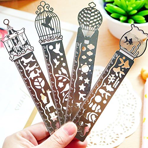 1 PCS Paper Clips Ruler Shaped Metal Bookmarks Cute Bookmarks-Random For Sale