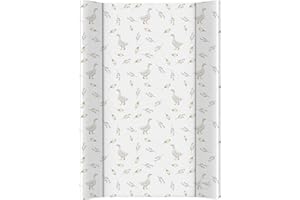Ceba Baby® Matelas à Langer Bebe rigide 50x70 cm - 2 Coins - Matelas à Langer Lavable pour Filles et Garçons - Certifié Öko-Tex - oie - 70x50 cm