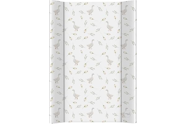 Ceba Baby® Matelas à Langer Bebe rigide 50x70 cm - 2 Coins - Matelas à Langer Lavable pour Filles et Garçons - Certifié Öko-Tex - oie - 70x50 cm