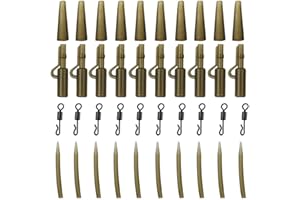 Shaddock 40pcs Carp Fishing with Anti Tangle Sleeves Rolling Quick Change Swivel Lead Clips And Pins Tail Rubber Tubes Carp Fishing Accessries Kit