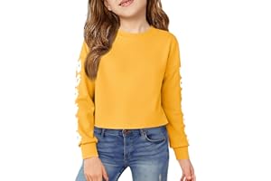 Imily Bela Girls Sweatshirt Daisy Pinted Crop Tops Cute Kids Jumper Long Sleeve Pullover Tee Shirts Clothes