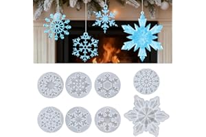 MONTRESTAR Schneeflocke Silikonformen Weihnachten, Gießformen silikon Anhänger, Epoxidharz Formen Weihnachtsdekoration, 3D Weihnachten Formen Mold, gips gießformen für Schmuck Schlüsselanhänger Ornament Geschenk