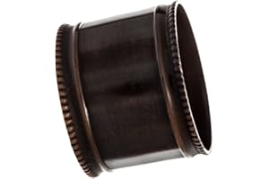 LIBBY'S MARKET PLACE Brass Copper Antique Plated Round Napkin Rings Available in Set of 4, 6 or 8 (Set of 6)