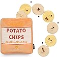 CHEWFFON Dog Toy, Dog Puzzle Toy, Snuffle Treat Dispensing Toys for Boredom, Interactive Dog Toys, Durable Hide and Seek Chew Nose Work Puppy Toy for Small, Medium and Large Dog (Potato Chips)
