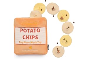 CHEWFFON Dog Toy, Dog Puzzle Snuffle Treat Dispensing Toys for Boredom, Durable Interactive Chew Toys, Hide and Seek Nose Work Puppy Toy for Small, Medium and Large Dogs (Potato Chips)